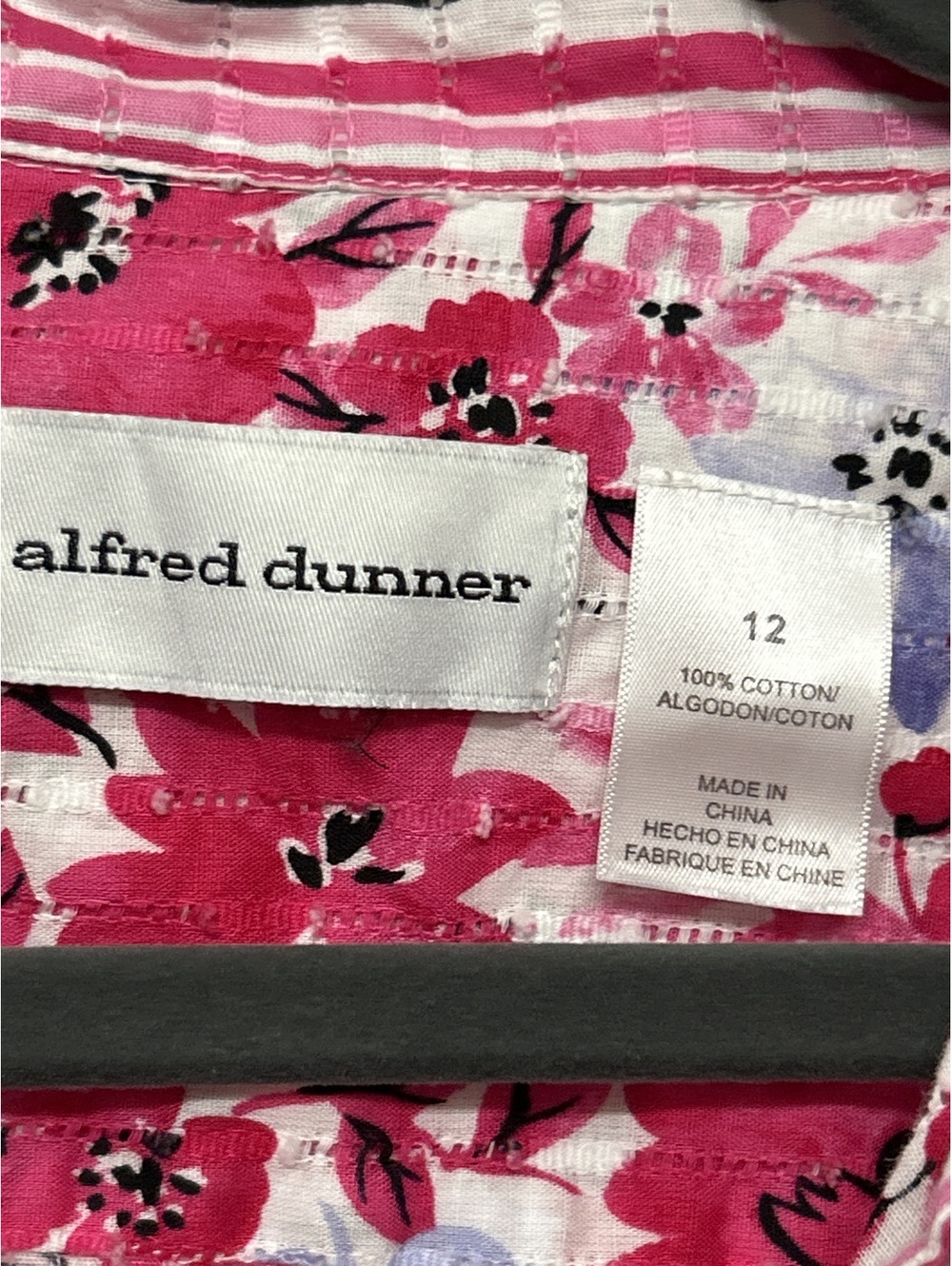 Alfred Dunner Women's Floral Button-Up Shirt Size 12 - Picture 2 of 3